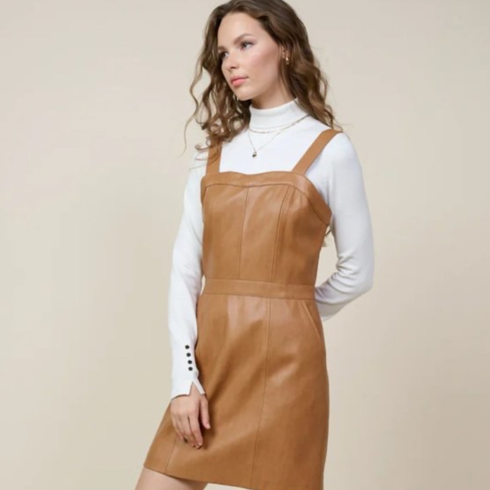 Skies Are Blue Vander Mini Dress Size Medium Camel Tan Sleeveless NWT